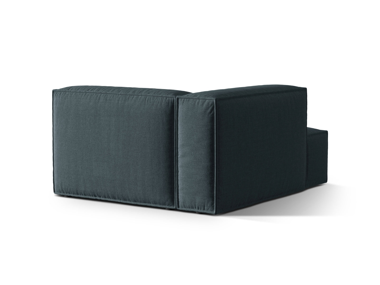 Stilvolle linke Chaise Longue Nuria in edlem Petrol, perfekt für moderne Wohnkonzepte und vielseitig erweiterbar mit weiteren Modulen.