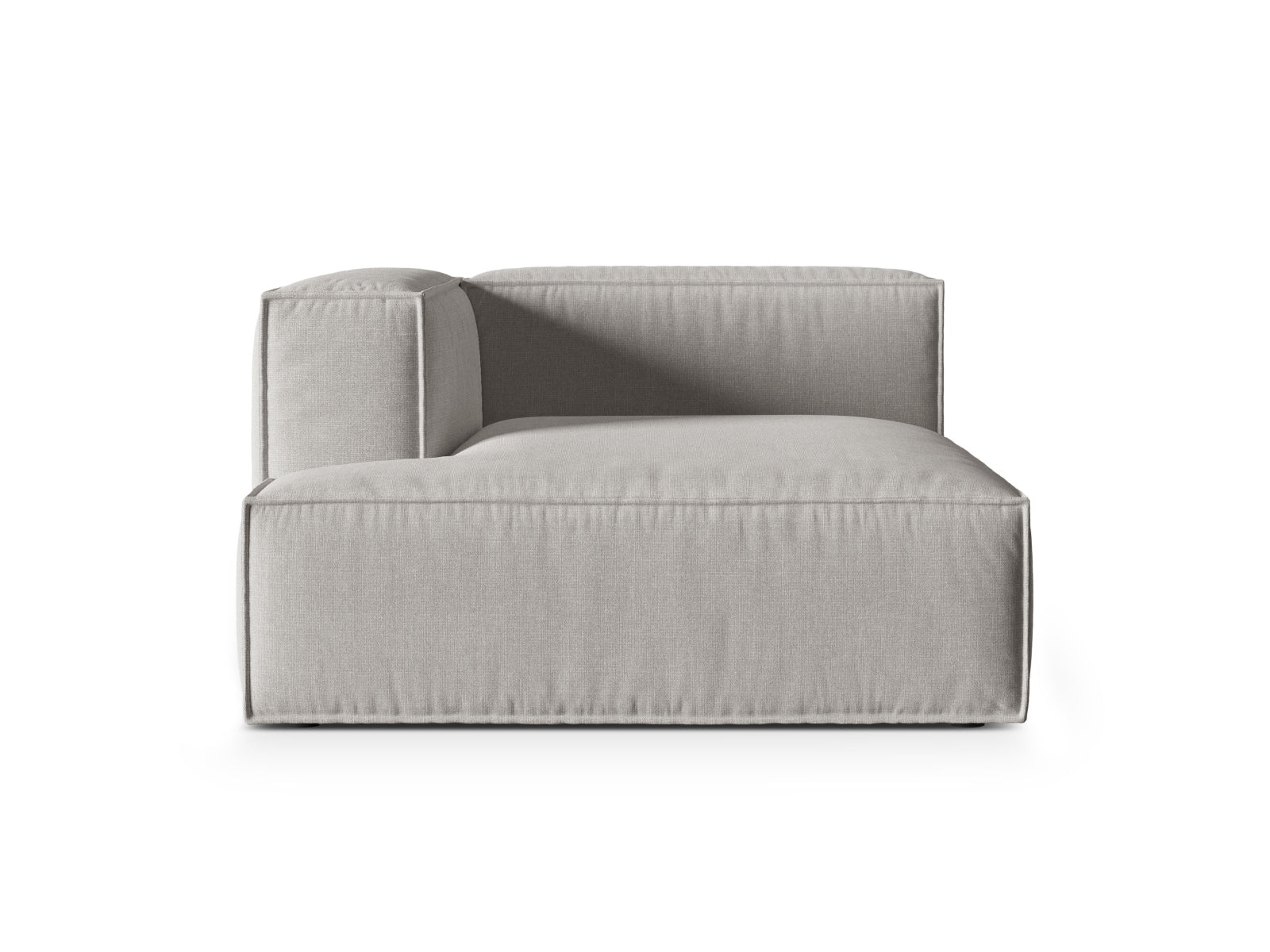 Eleganter 1-Sitzer Chaise Longue Links Nuria in zeitlosem Grau, ideal für gemütliche Ecken und modernes Wohndesign.