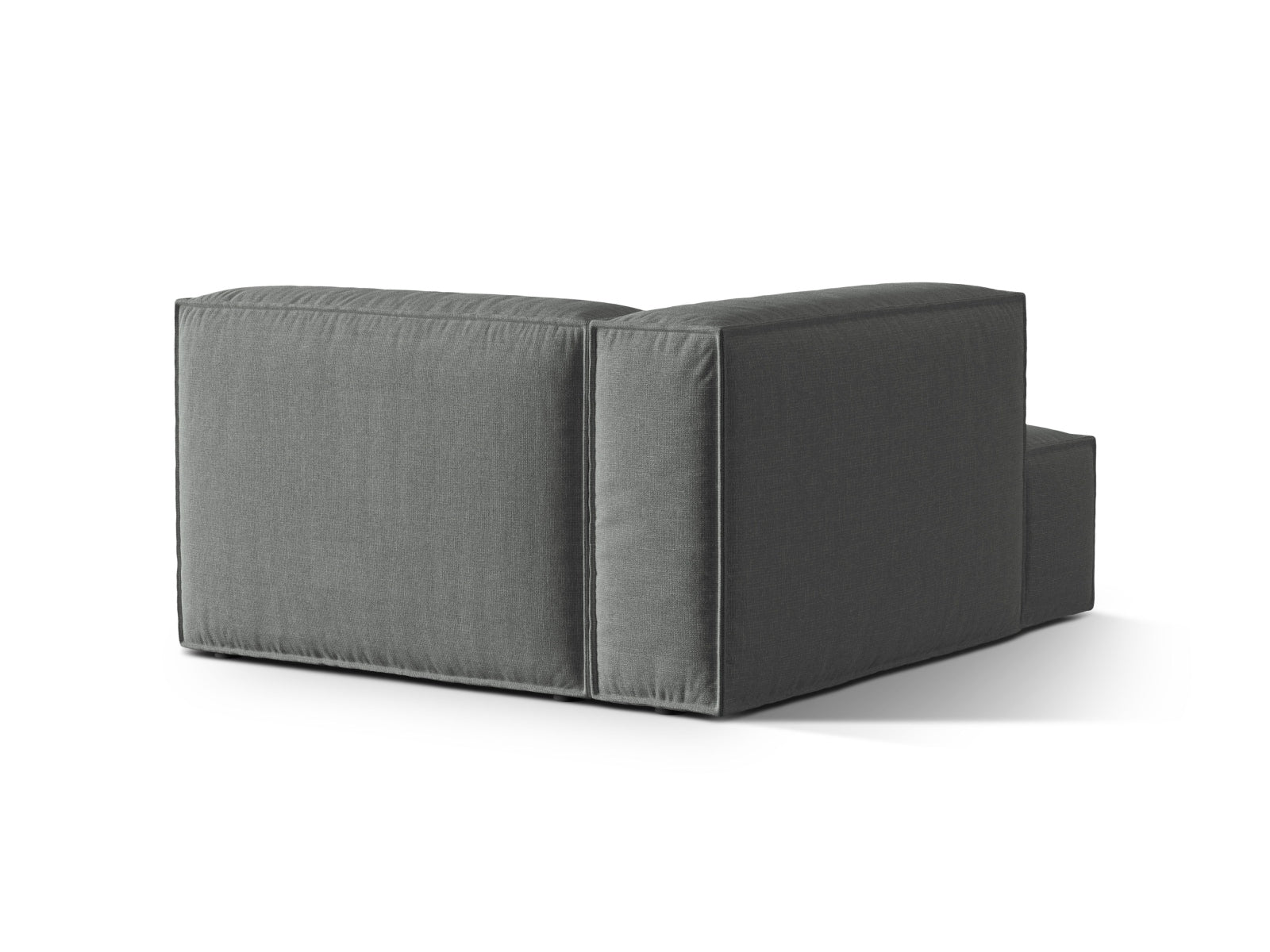 Modulares Sofa 1-Sitzer Chaise Longue Links Nuria in modernem Grauton, perfekt für stilvolle Wohnräume und entspannte Momente.