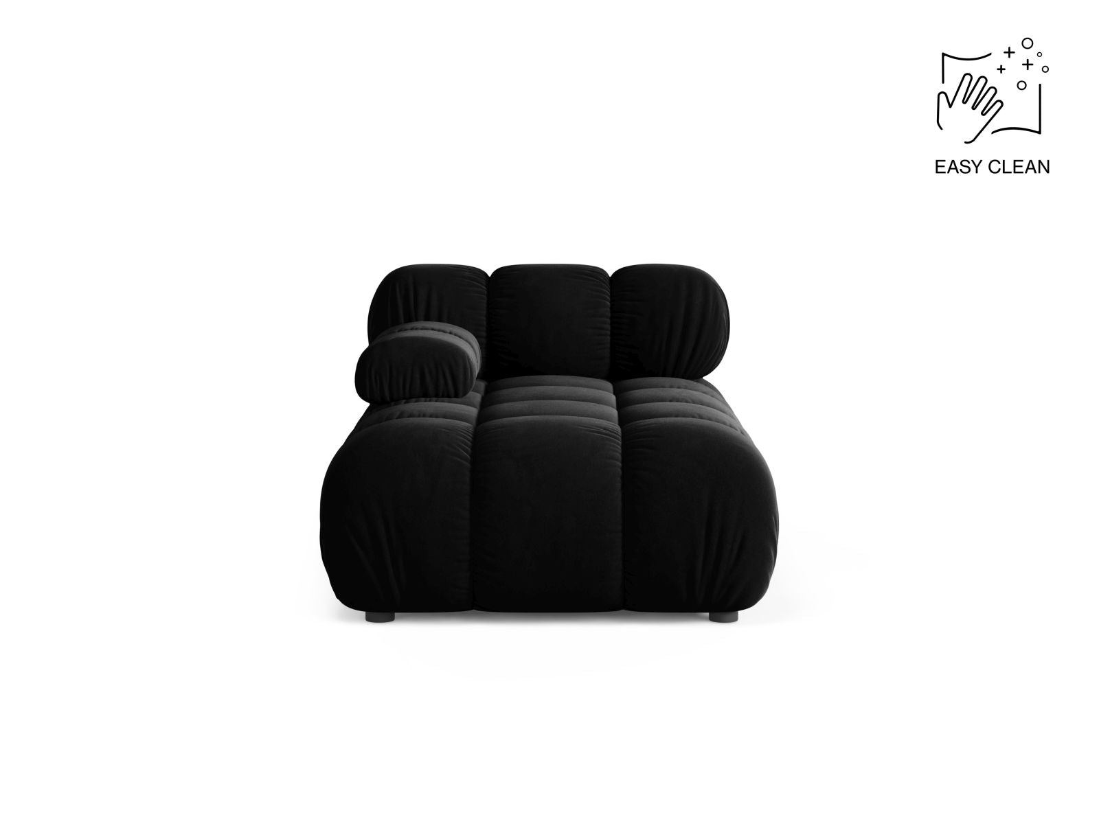 1-Sitzer Chaise Longue links Bellis in Black-Venus präsentiert im Onlineshop von KAQTU Design AG. Modulares Sofa ist von Micadoni