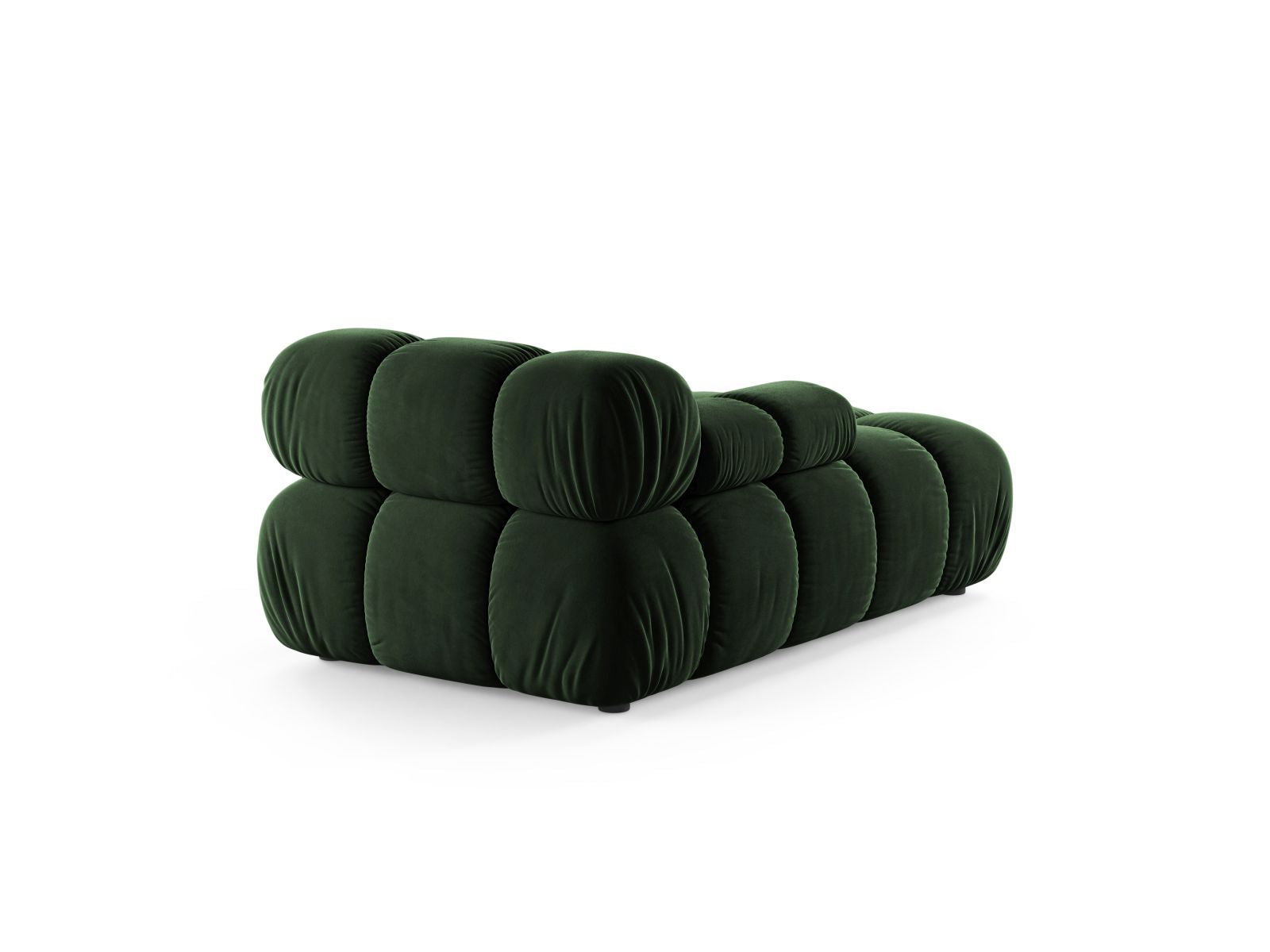 Elegante linke Chaise Longue Bellis in sattem Flaschengrün, ideal für stilvolle Wohnräume und gemütliche Entspannung. Teil der Micadoni Kollektion.