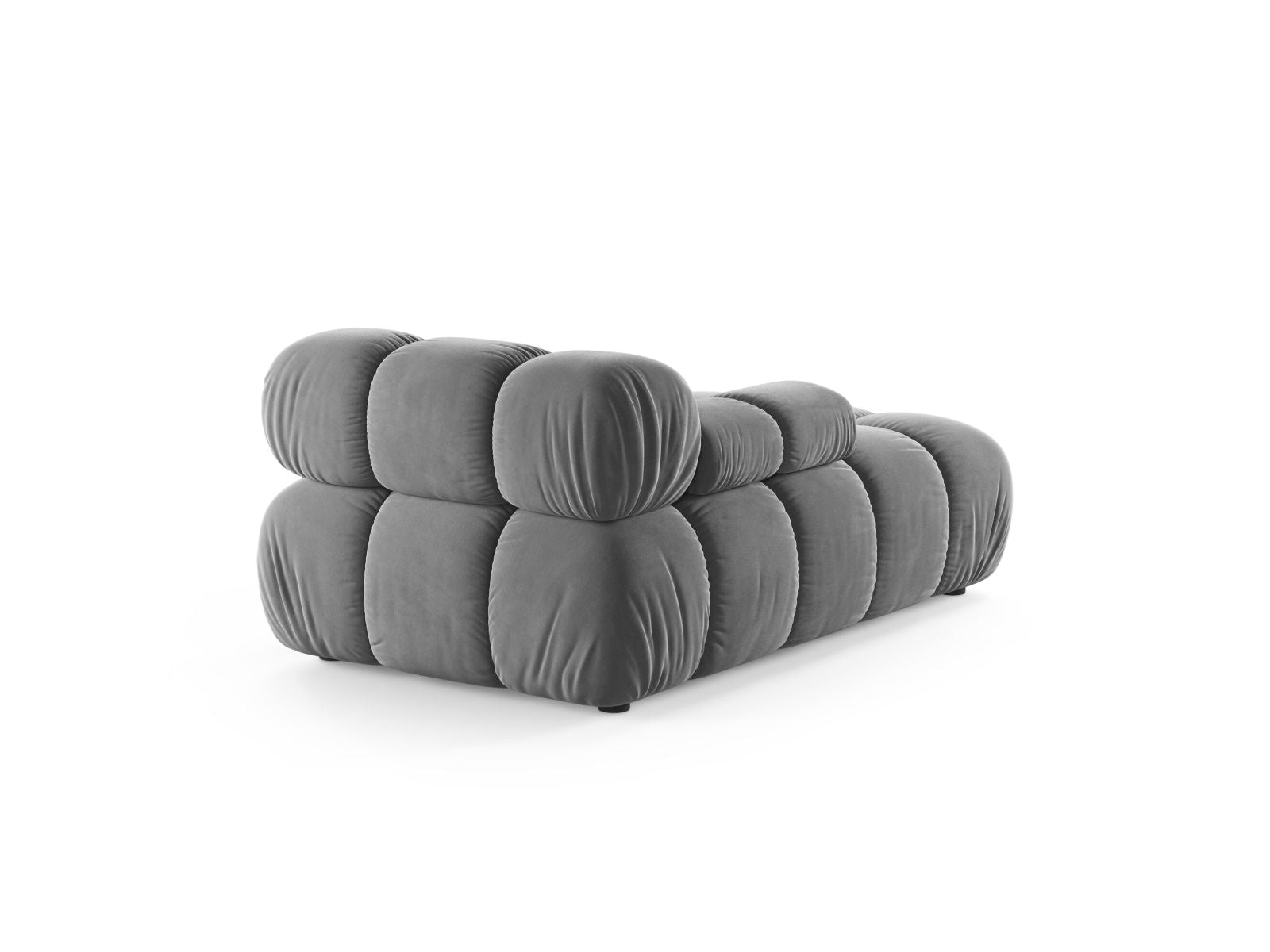 Elegante 1-Sitzer Chaise Longue links Bellis in stilvollem Grau, ideal für gemütliche Wohnräume und flexible Einrichtungskonzepte.