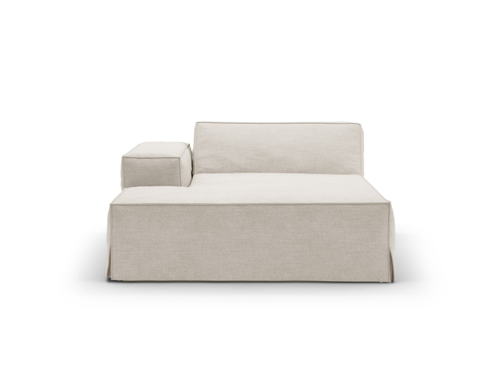 Jodie Modular Chaise Longue links 1 Sitzer mit abnehmbaren Bezug in Natural-LINS präsentiert im Onlineshop von KAQTU Design AG. Modulares Sofa ist von Micadoni