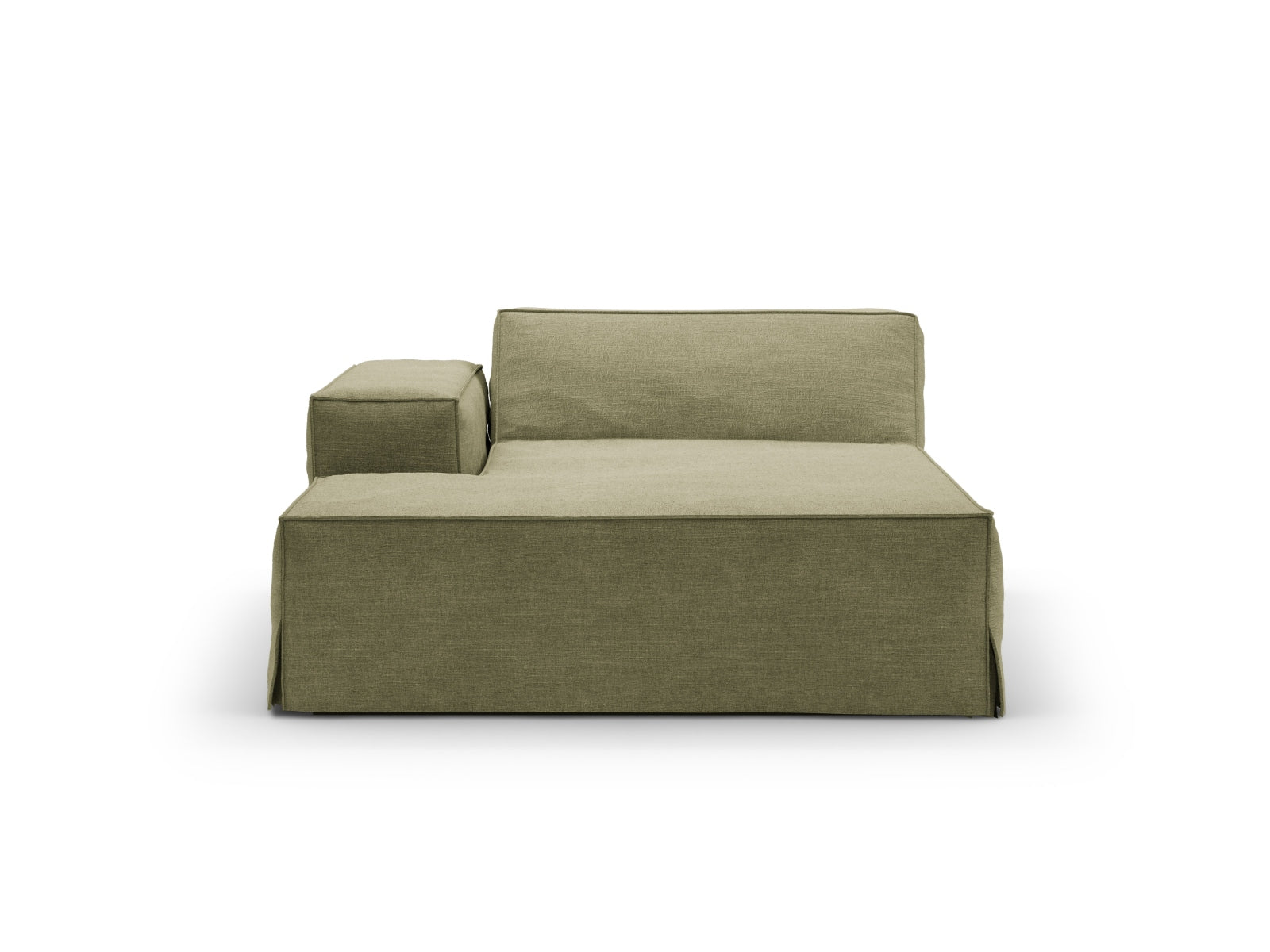 Jodie Modular Chaise Longue links 1 Sitzer mit abnehmbaren Bezug in Light Green-LINS präsentiert im Onlineshop von KAQTU Design AG. Modulares Sofa ist von Micadoni
