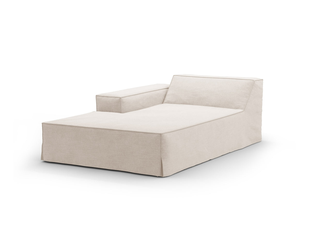 Jodie Modular Chaise Longue links 1 Sitzer mit abnehmbaren Bezug in Beige-LINS präsentiert im Onlineshop von KAQTU Design AG. Modulares Sofa ist von Micadoni