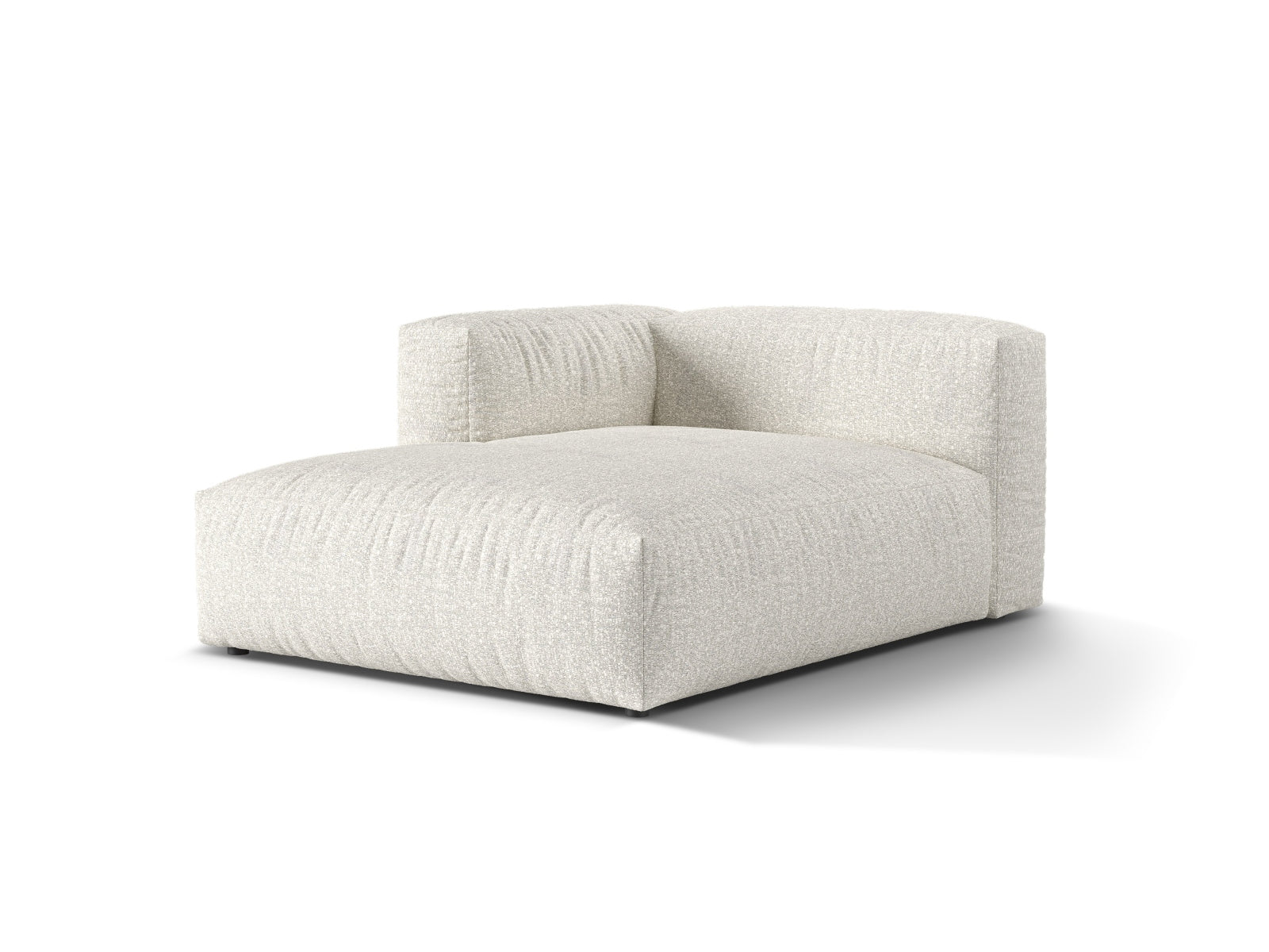 Elegante 1-Sitzer Chaise Longue Links Martina in stilvollem Grey Beige Melange, ideal für moderne Wohnräume und vielseitige Sofa-Kombinationen.