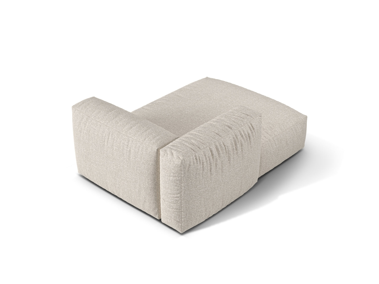 Elegante 1-Sitzer Chaise Longue Links Martina in sanftem Beige, ideal für kreative Wohnideen und stilvolle Raumgestaltungen.