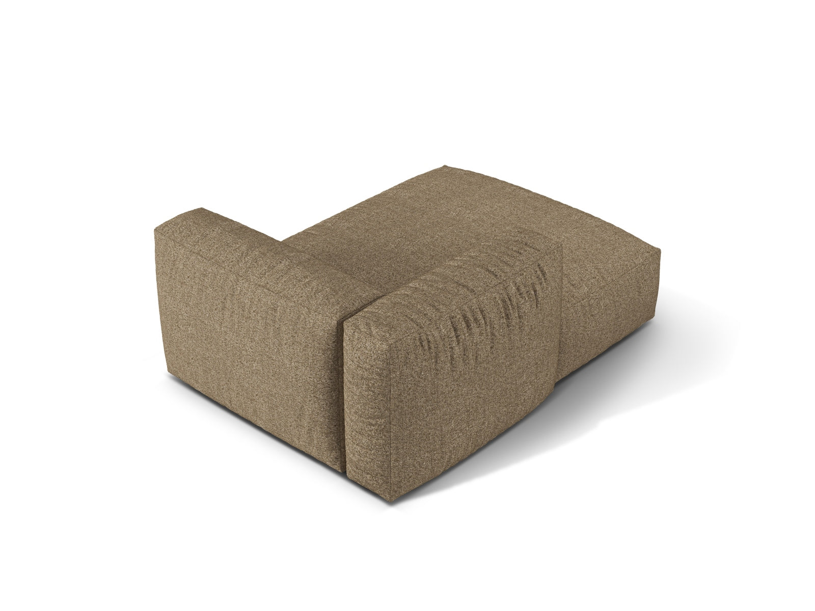 Elegante 1-Sitzer Chaise Longue Links Martina in sanftem Cappuccino, ideal für moderne Wohnkonzepte und flexible Sitzlösungen.