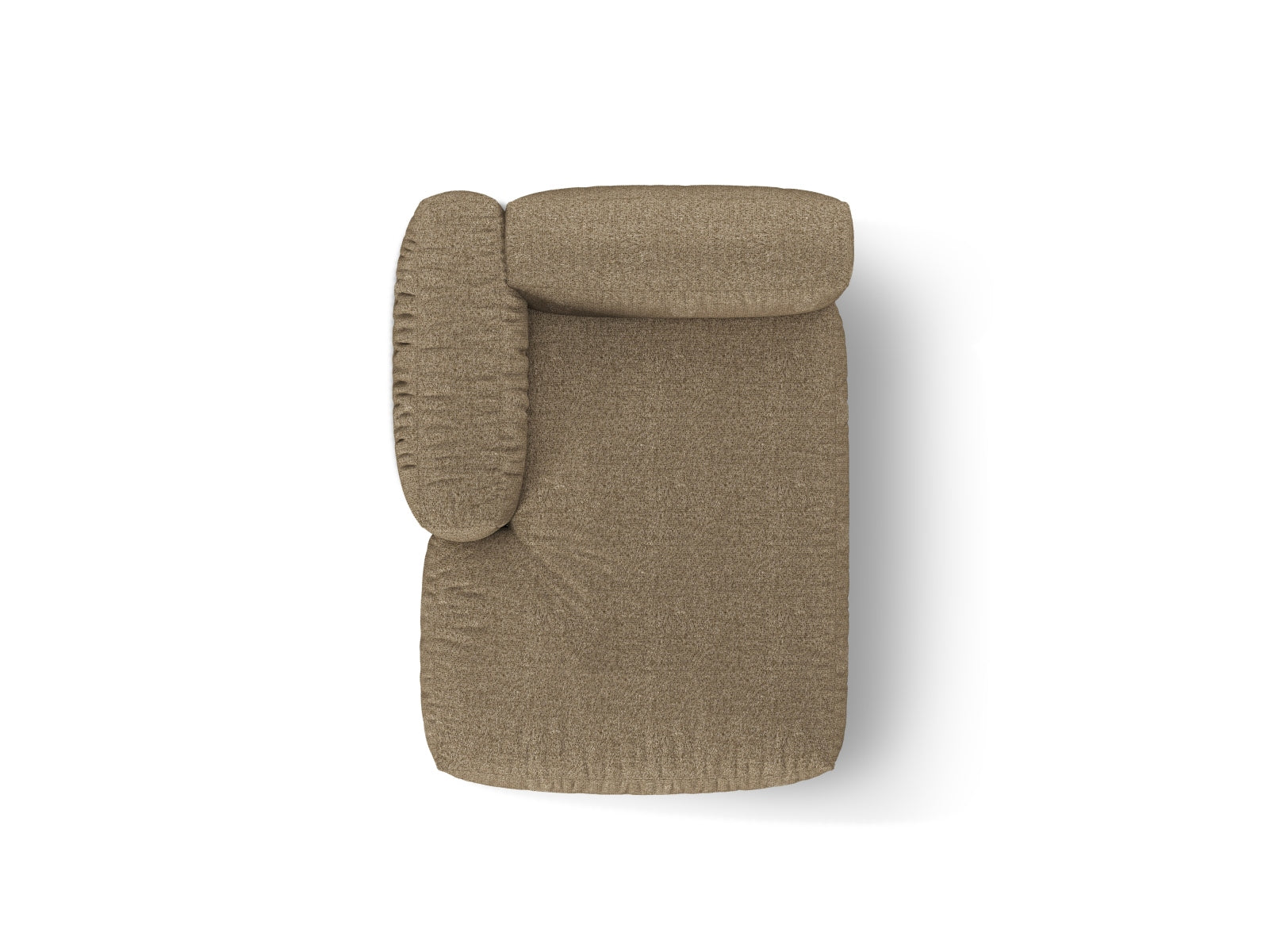 Stilvolle 1-Sitzer Chaise Longue Links Martina in warmem Cappuccino, perfekt für gemütliche Wohnräume und vielseitige Einrichtungsideen.