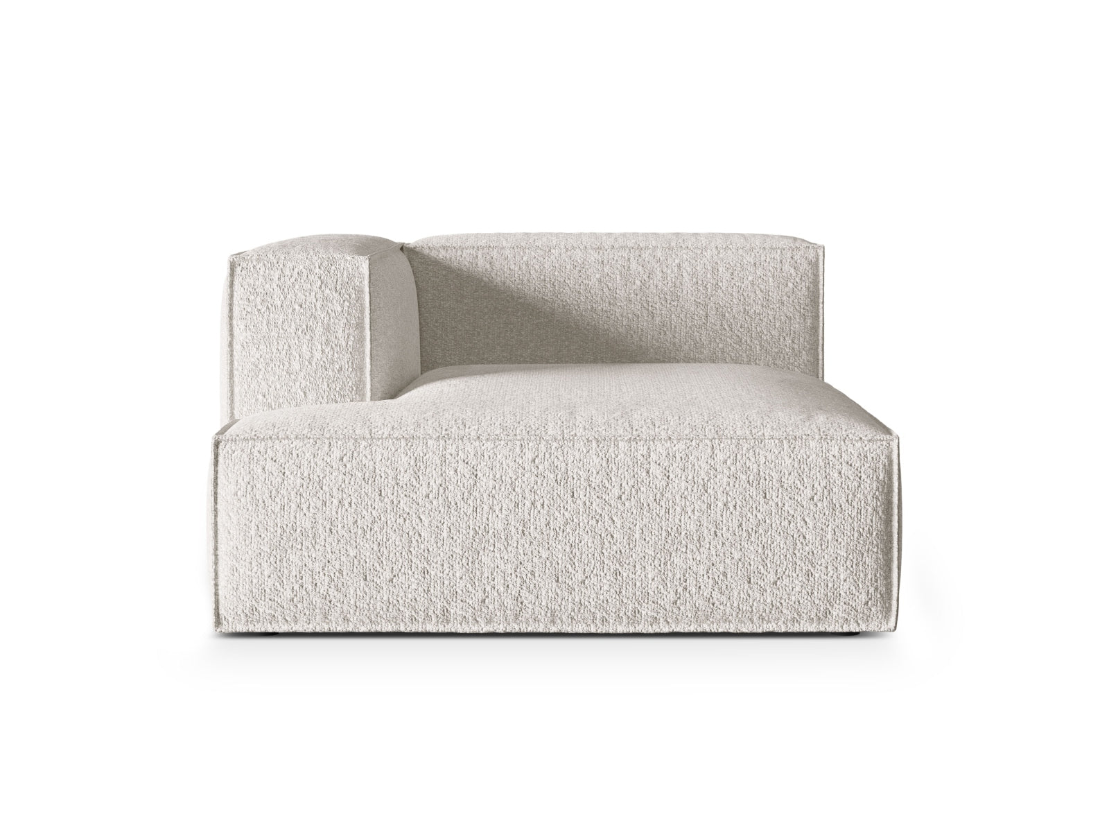 Nuria Boucle Chaise Longue links 1 Sitzer in Grey Beige Melange-Monet präsentiert im Onlineshop von KAQTU Design AG. Modulares Sofa ist von Micadoni