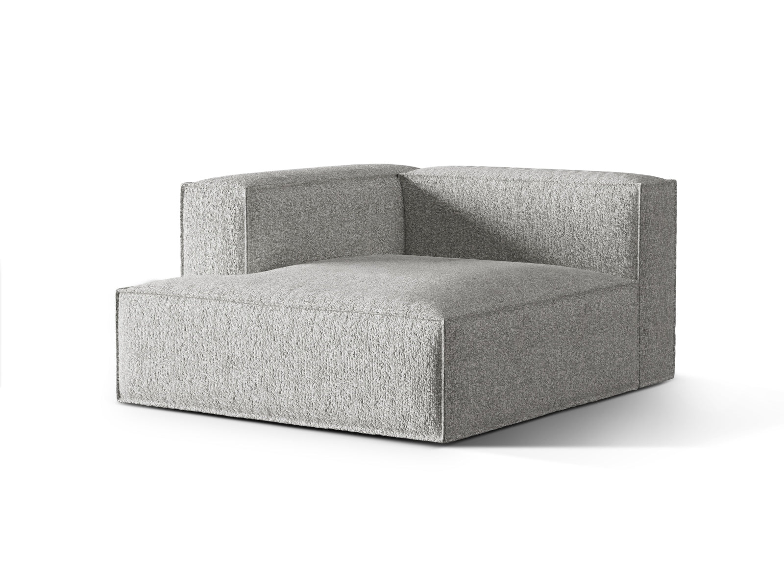 Erleben Sie die stilvolle Nuria Boucle Chaise Longue links von Micadoni – ein luxuriöser 1-Sitzer mit hochwertiger Boucle-Oberfläche und zeitgemässem Design.