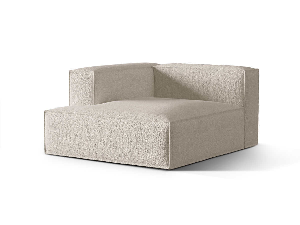 Nuria Boucle Chaise Longue links 1 Sitzer in Beige-Monet präsentiert im Onlineshop von KAQTU Design AG. Modulares Sofa ist von Micadoni