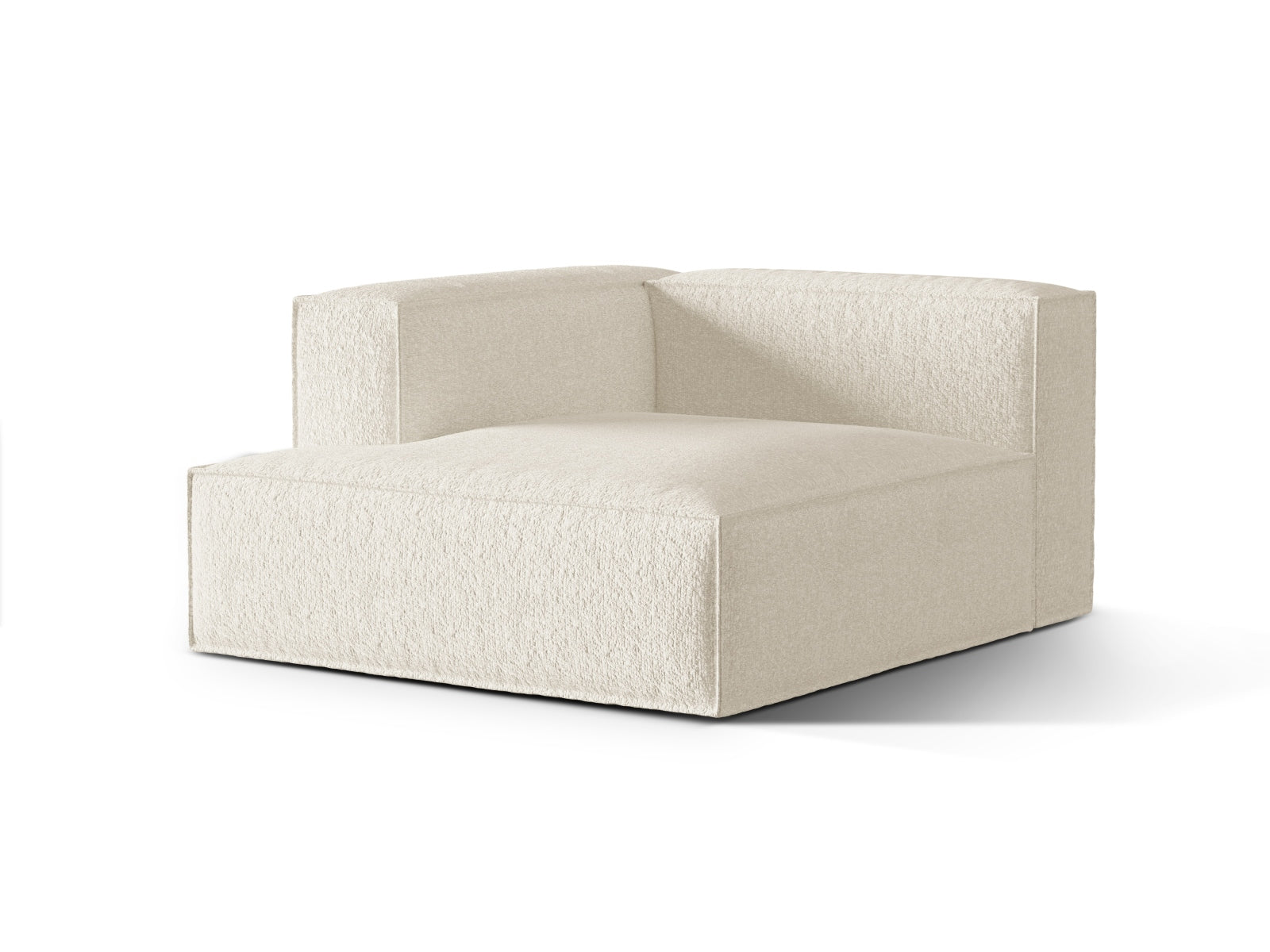 Elegante Nuria Boucle Chaise Longue links in Ivory-Monet, ideal für stilvolle Wohnräume. Modulares Sofa von Micadoni, bequem und modern.