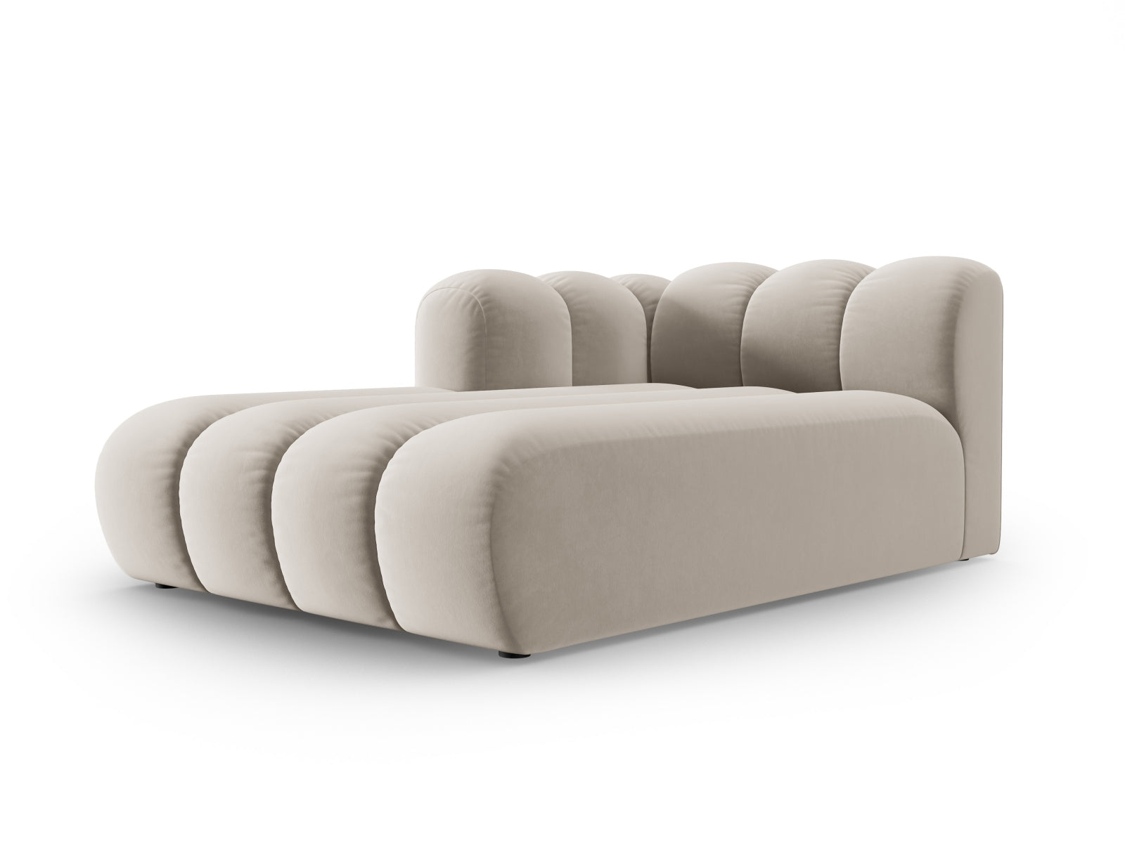 Lupine Velour Sofa Chaise Lounge links 2 Sitzer in Beige-Salvador präsentiert im Onlineshop von KAQTU Design AG. L-Sofa links ist von Micadoni