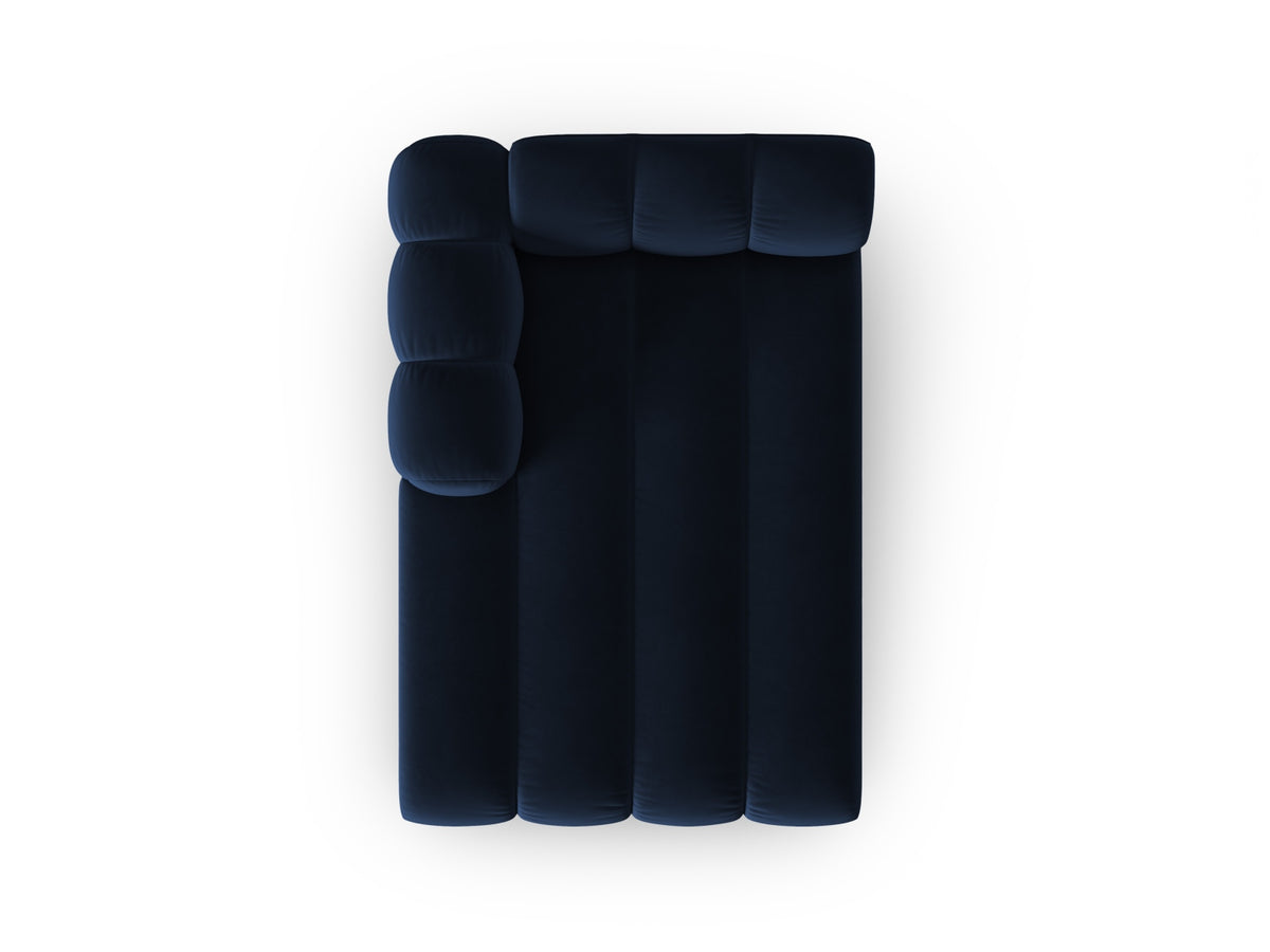 Lupine Velour Sofa Chaise Lounge links 2 Sitzer in Royal Blue-Salvador präsentiert im Onlineshop von KAQTU Design AG. L-Sofa links ist von Micadoni