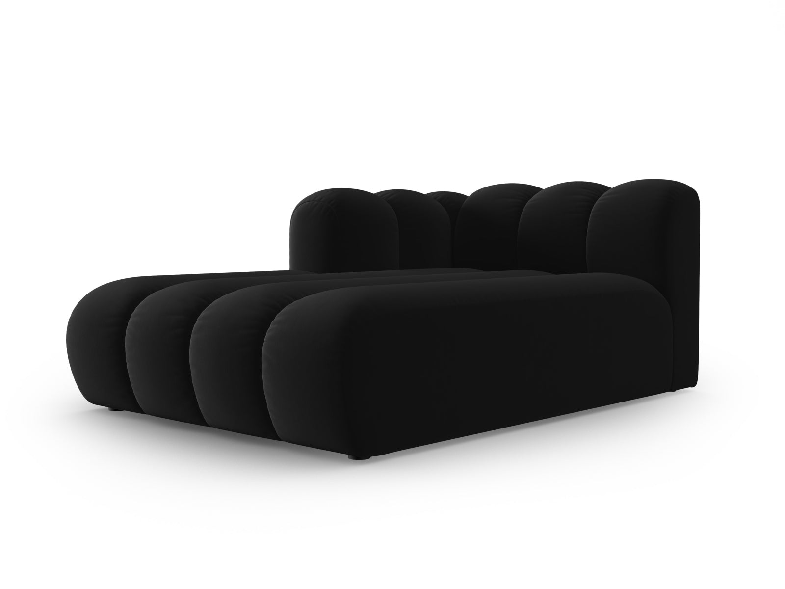 Lupine Velour Sofa Chaise Lounge links 2 Sitzer in Black-Salvador präsentiert im Onlineshop von KAQTU Design AG. L-Sofa links ist von Micadoni