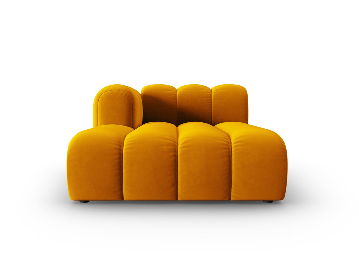 Lupine Velour Sofa Chaise Lounge links 2 Sitzer in Yellow-Salvador präsentiert im Onlineshop von KAQTU Design AG. L-Sofa links ist von Micadoni