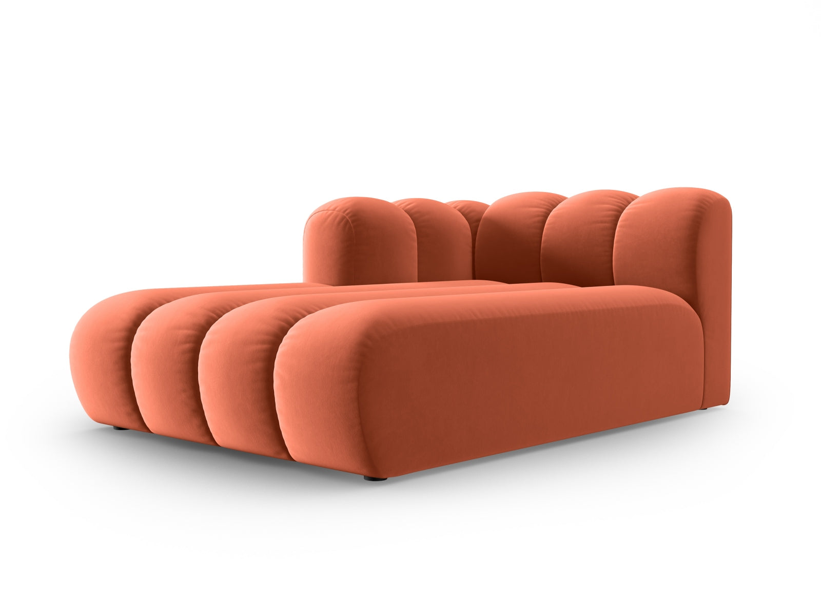Lupine Velour Sofa Chaise Lounge links 2 Sitzer in Coral-Salvador präsentiert im Onlineshop von KAQTU Design AG. L-Sofa links ist von Micadoni