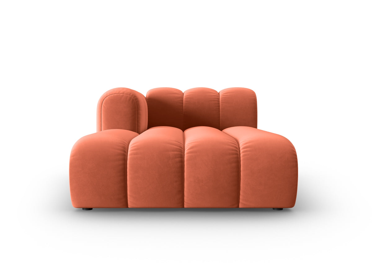 Lupine Velour Sofa Chaise Lounge links 2 Sitzer in Coral-Salvador präsentiert im Onlineshop von KAQTU Design AG. L-Sofa links ist von Micadoni