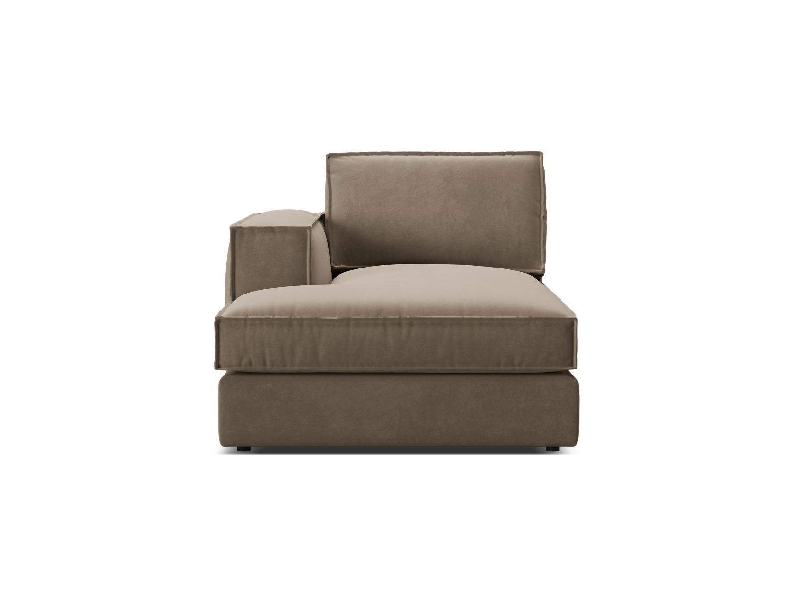 1-Sitzer Chaise Longue links Pola in Grey Brown-Salvador präsentiert im Onlineshop von KAQTU Design AG. Modulares Sofa ist von Micadoni