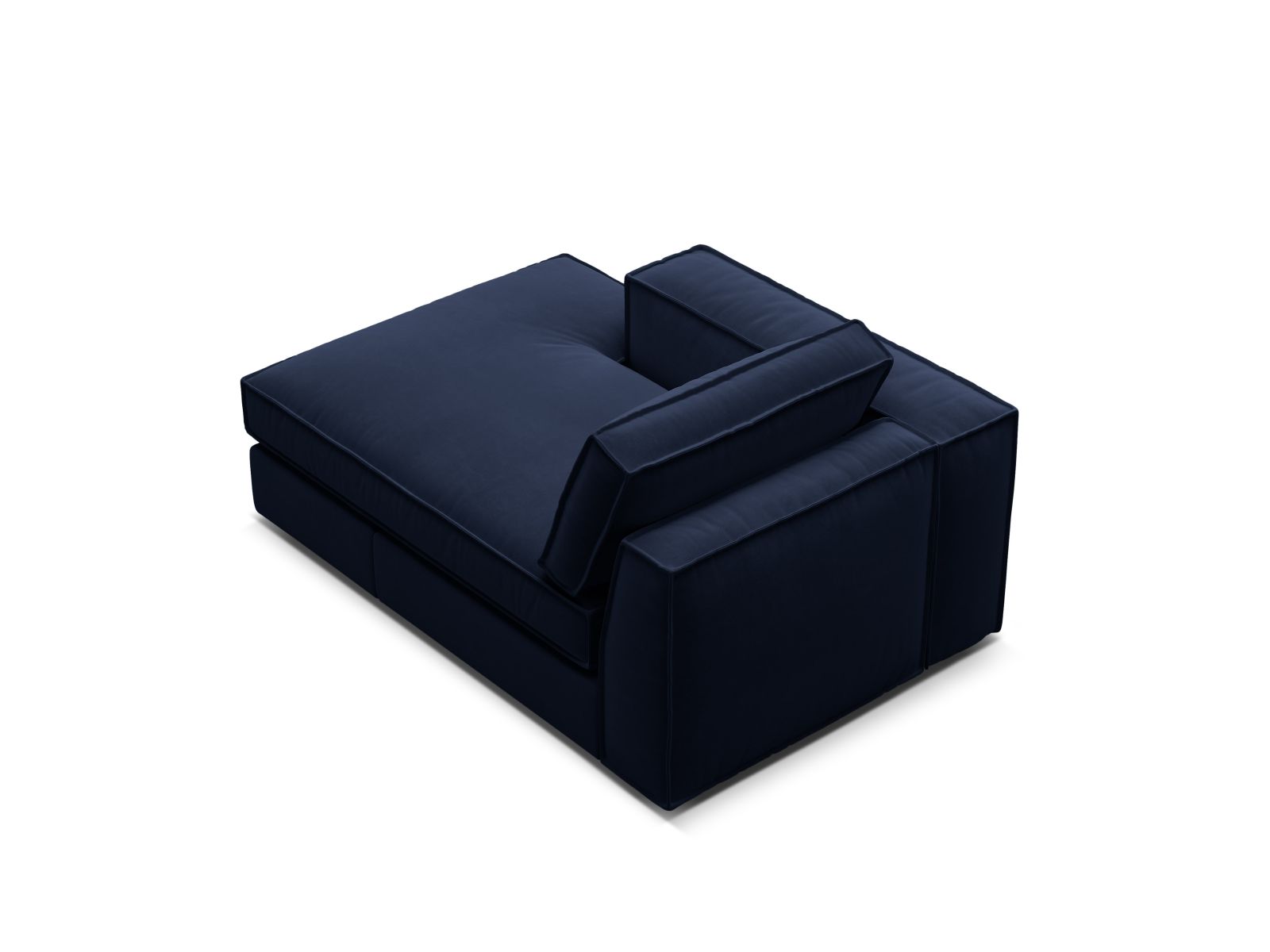 Elegante linke Chaise Longue Pola in Royal Blue, ideal für stilvolle Wohnräume und entspannende Auszeiten.