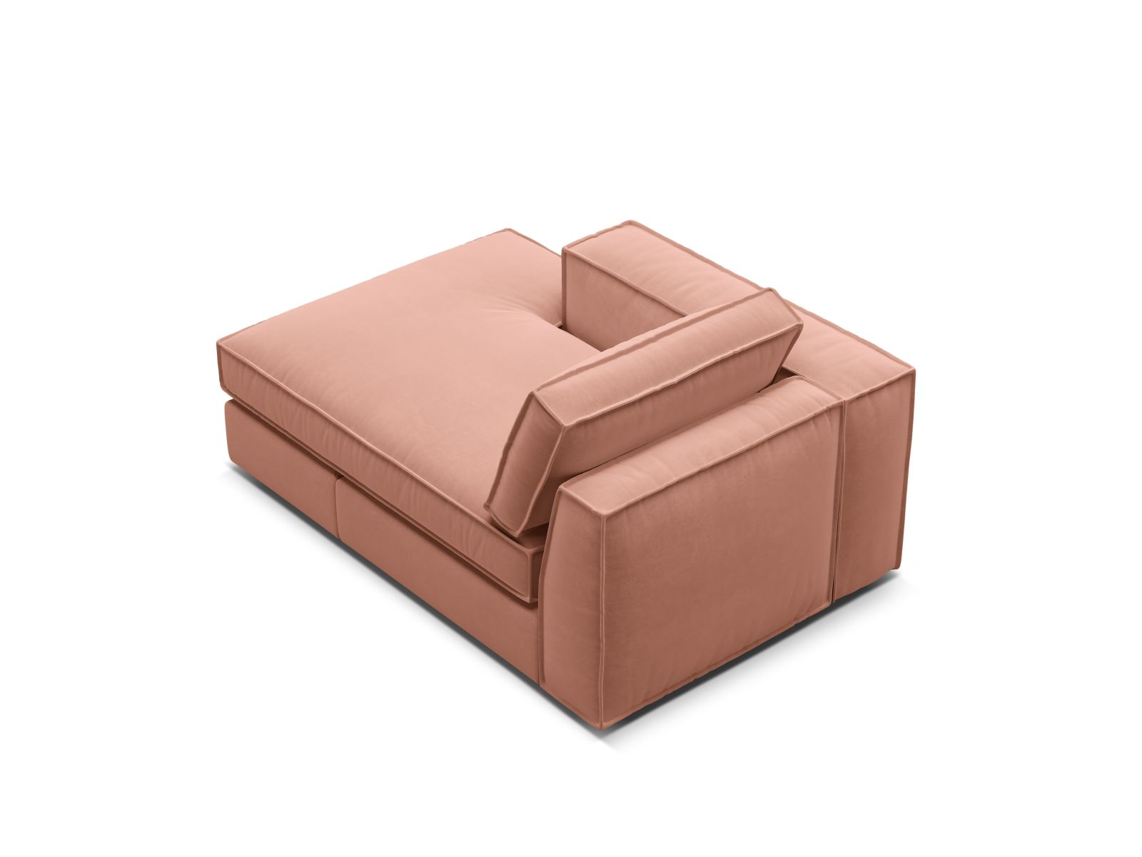 Elegante linke Chaise Longue Pola in strahlendem Pink, ideal für stilvolle Wohnräume und entspannende Momente.
