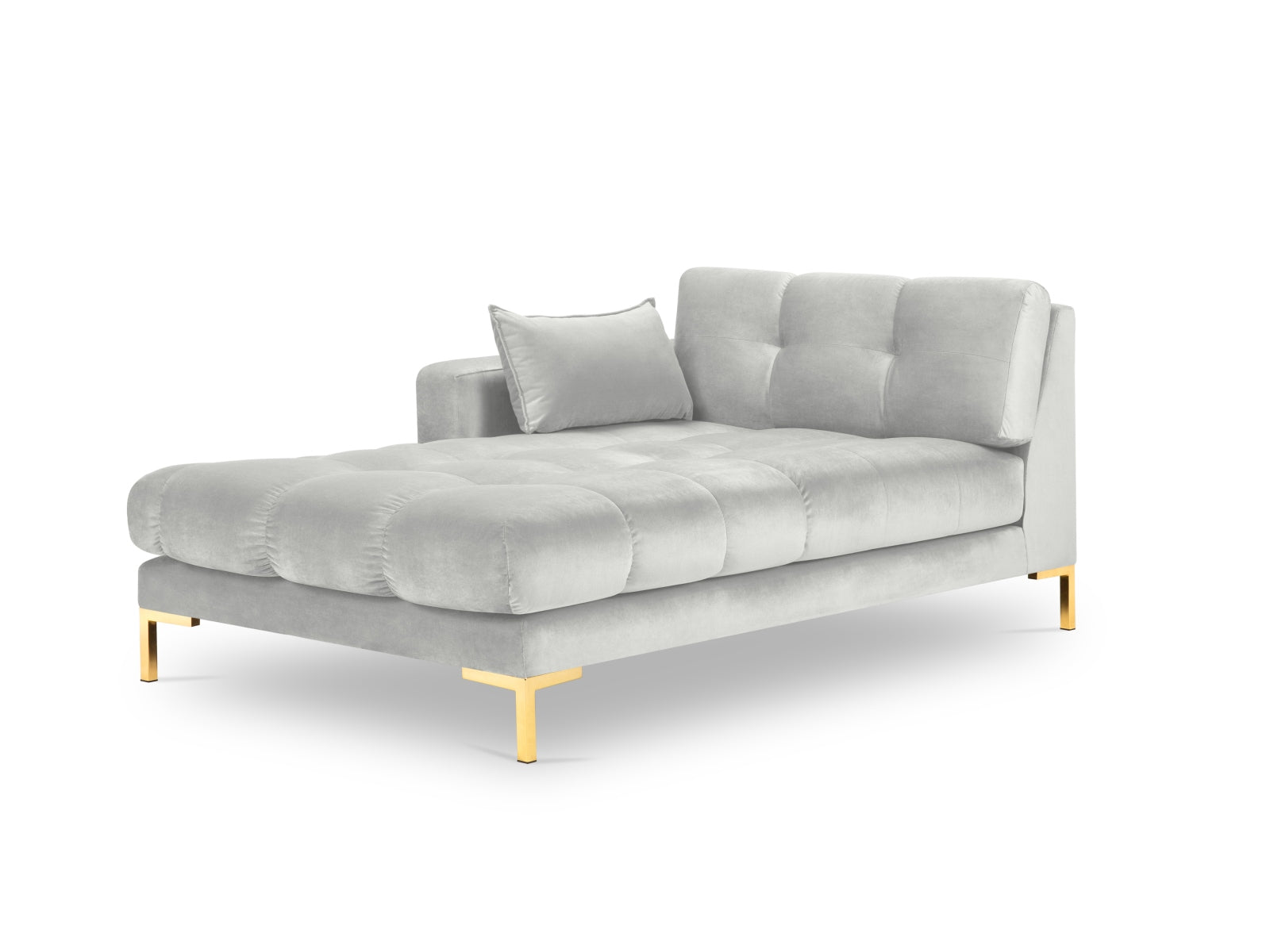 Mamaia Velour Sofa Chaise Lounge links 1 Sitz in Silver/Gold präsentiert im Onlineshop von KAQTU Design AG. L-Sofa links ist von Micadoni
