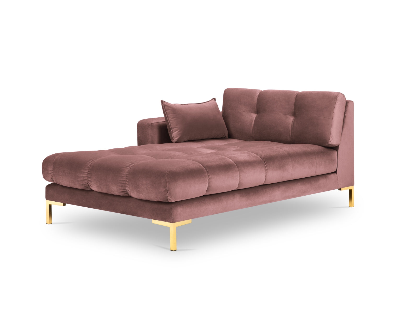 Mamaia Velour Sofa Chaise Lounge links 1 Sitz in Pink/Gold präsentiert im Onlineshop von KAQTU Design AG. L-Sofa links ist von Micadoni