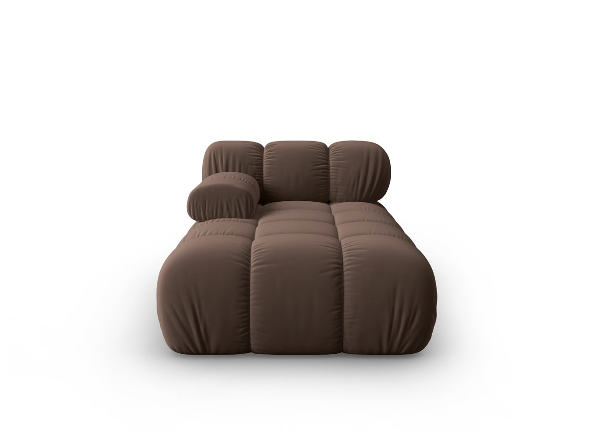 Bellis Velour Sofa Chaise Lounge links 1 Sitz 94cm in Dark Brown-Bluvel präsentiert im Onlineshop von KAQTU Design AG. Modulares Sofa ist von Micadoni