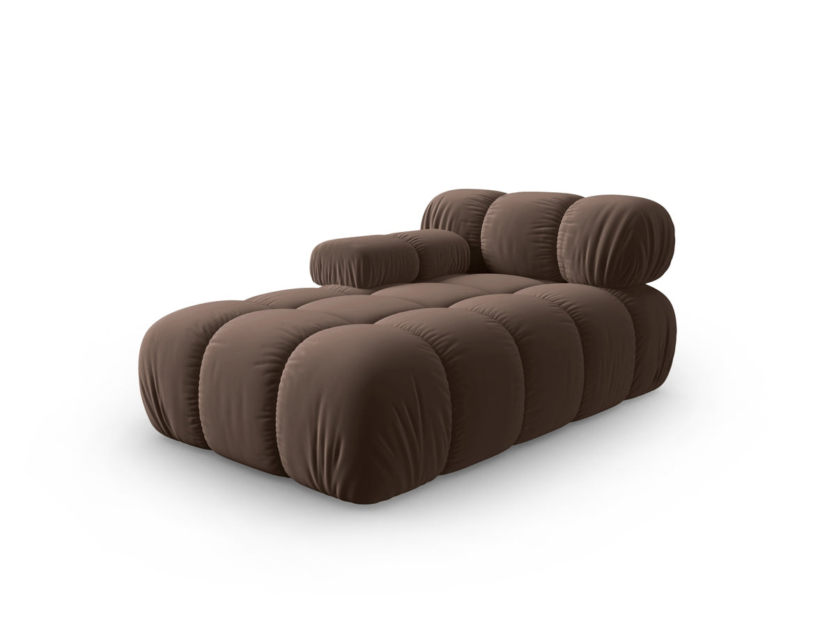 Bellis Velour Sofa Chaise Lounge links 1 Sitz 94cm in Dark Brown-Bluvel präsentiert im Onlineshop von KAQTU Design AG. Modulares Sofa ist von Micadoni