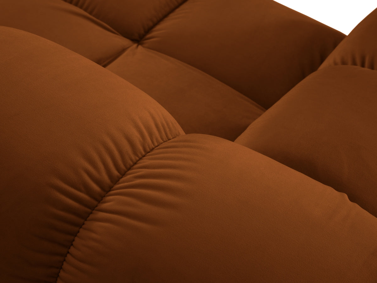 Bellis Velour Sofa Chaise Lounge links 1 Sitz 94cm in Terracotta-Bluvel präsentiert im Onlineshop von KAQTU Design AG. Modulares Sofa ist von Micadoni