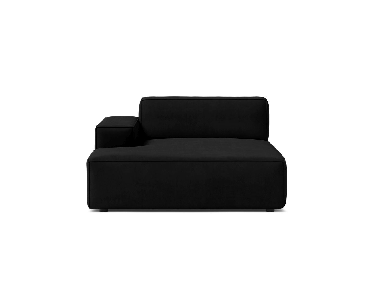 1-Sitzer Chaise Longue Links Jodie in Black-Bluvel präsentiert im Onlineshop von KAQTU Design AG. Modulares Sofa ist von Micadoni