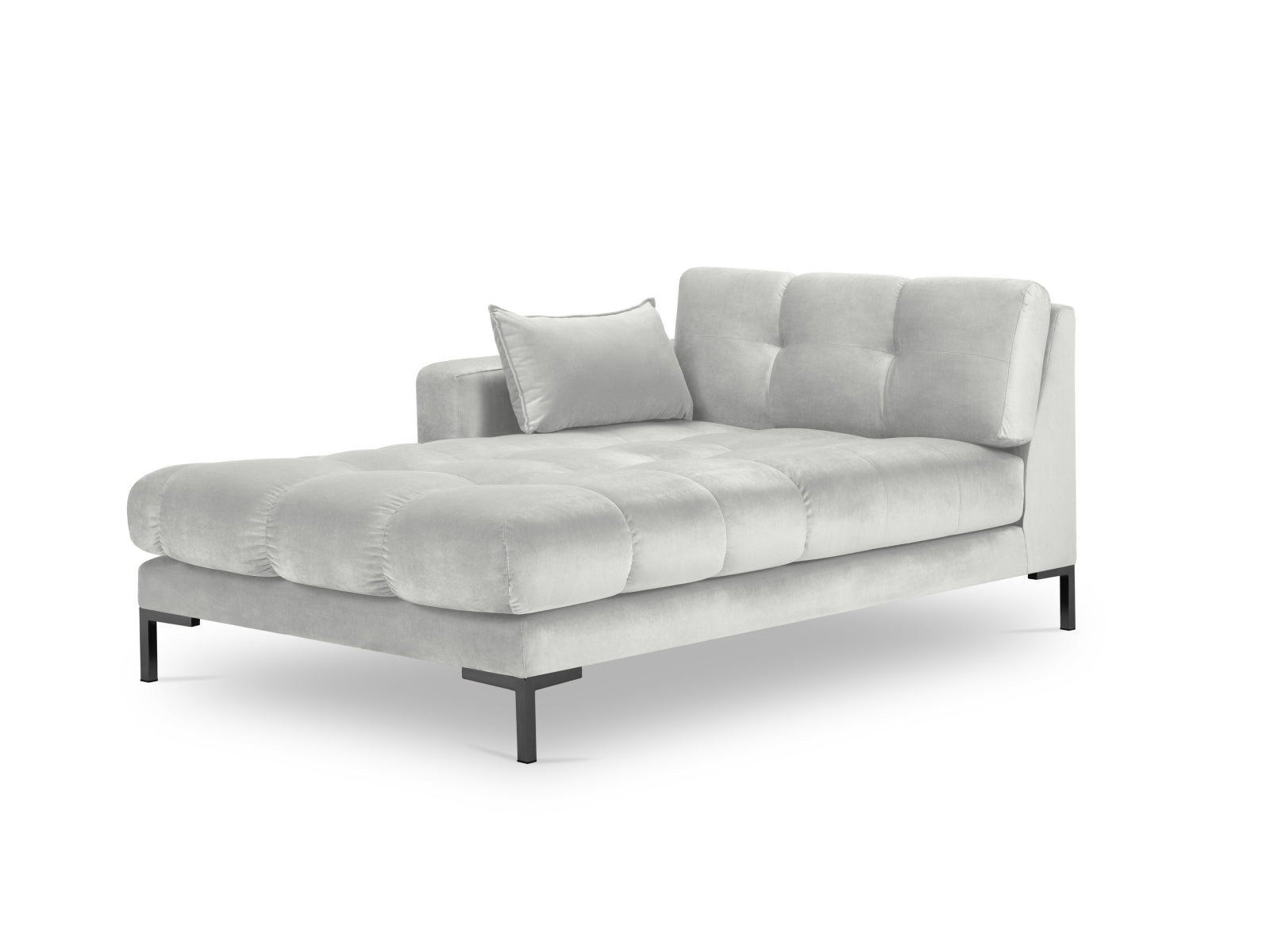 Mamaia Velour Sofa Chaise Lounge links 1 Sitz in Silver/Schwarz präsentiert im Onlineshop von KAQTU Design AG. L-Sofa links ist von Micadoni