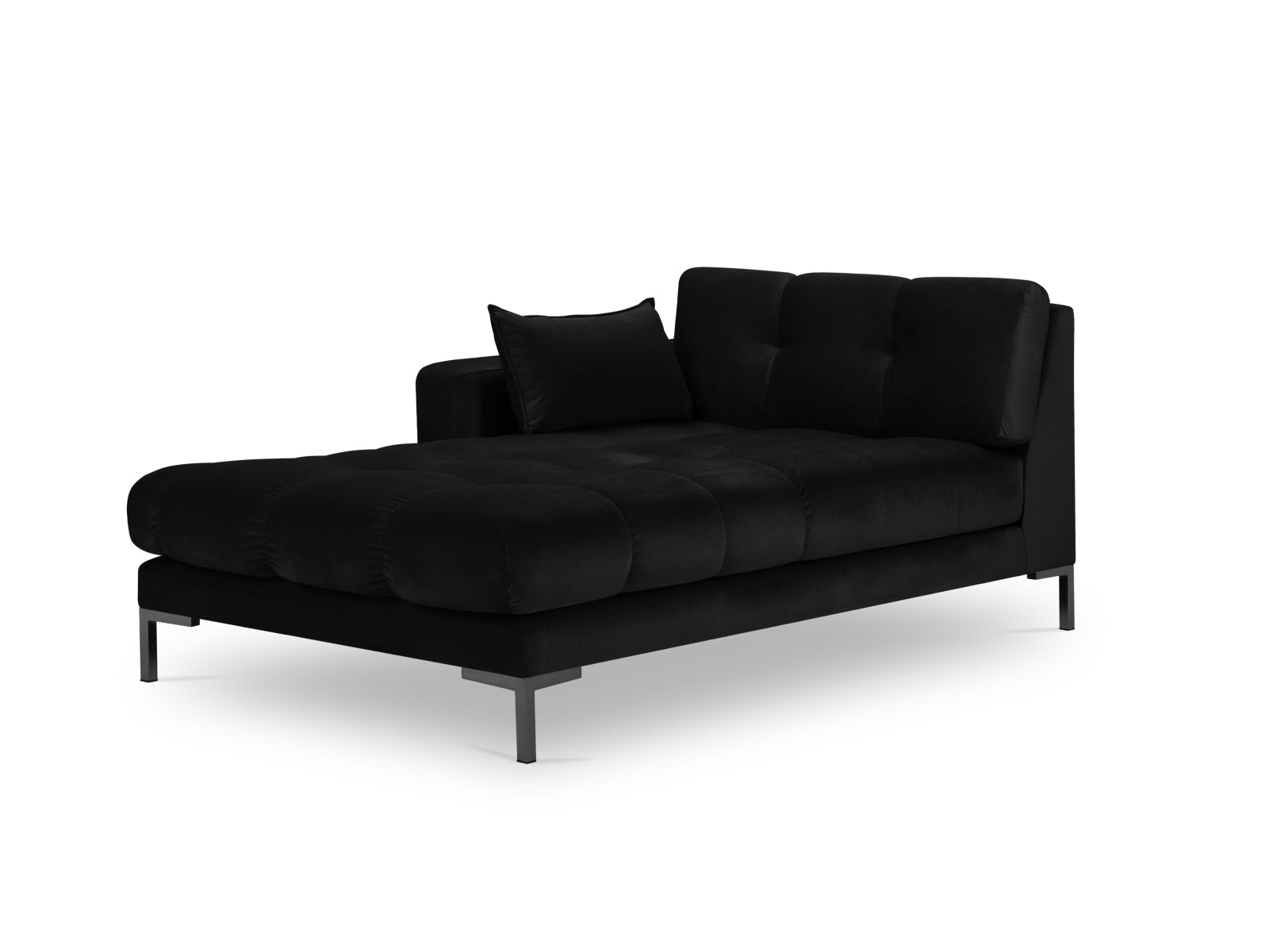 Mamaia Velour Sofa Chaise Lounge links 1 Sitz in Black/Schwarz-Bluvel präsentiert im Onlineshop von KAQTU Design AG. L-Sofa links ist von Micadoni