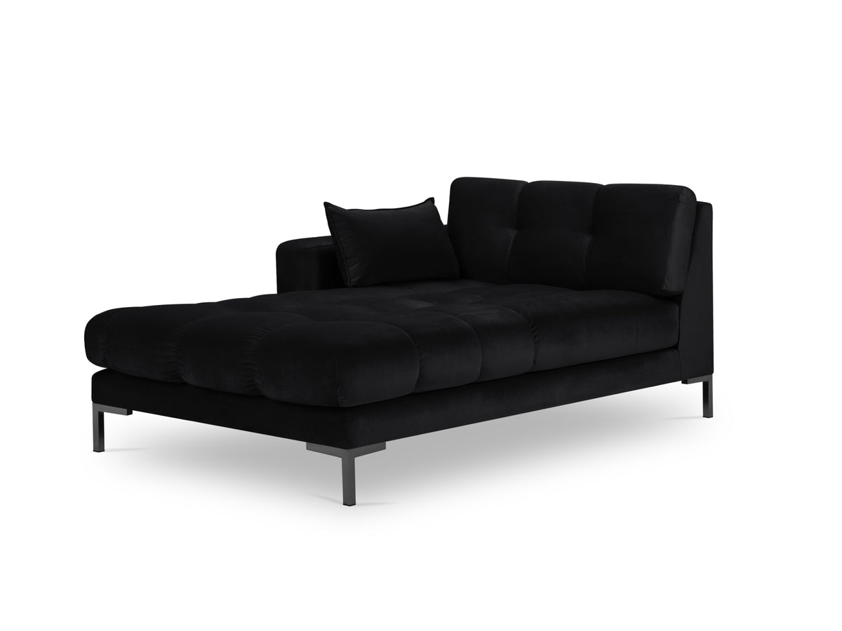 Mamaia Velour Sofa Chaise Lounge links 1 Sitz in Black/Schwarz-Bluvel präsentiert im Onlineshop von KAQTU Design AG. L-Sofa links ist von Micadoni