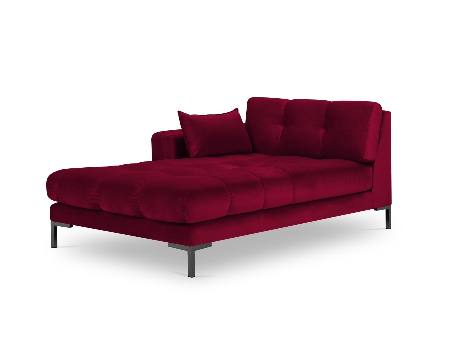 Mamaia Velour Sofa Chaise Lounge links 1 Sitz in Red/Schwarz präsentiert im Onlineshop von KAQTU Design AG. L-Sofa links ist von Micadoni