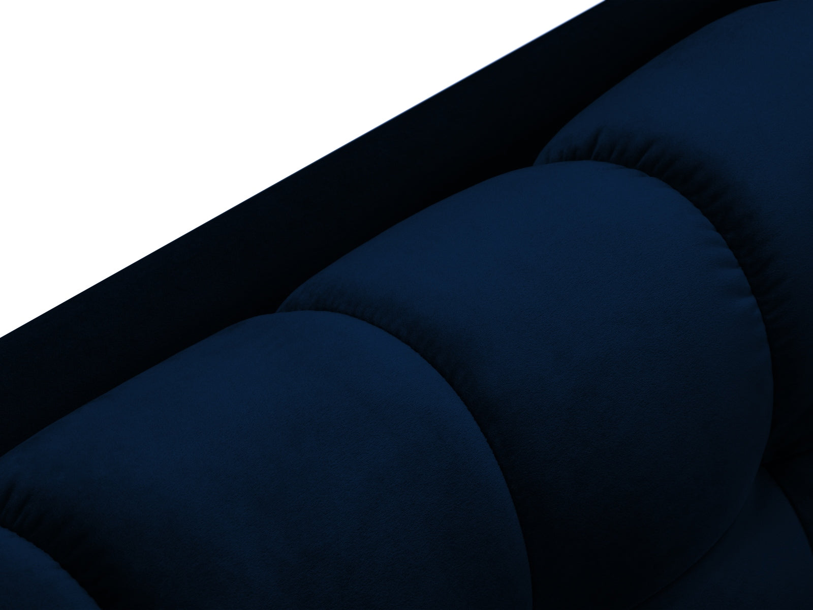 Mamaia Velour Sofa Chaise Lounge links 1 Sitz in Royal Blue/Schwarz-Bluvel präsentiert im Onlineshop von KAQTU Design AG. L-Sofa links ist von Micadoni