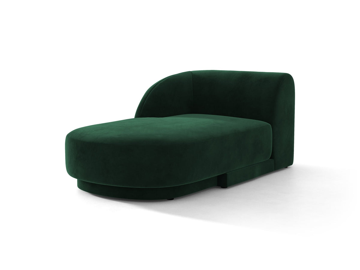 Chaiselongue Miley von Micadoni in Dunkelbeige mit Bluvel-Stoffbezug, schwarzen Kunststoffbeinen und niedriger Rückenlehne, modulares Sofa-Element.
