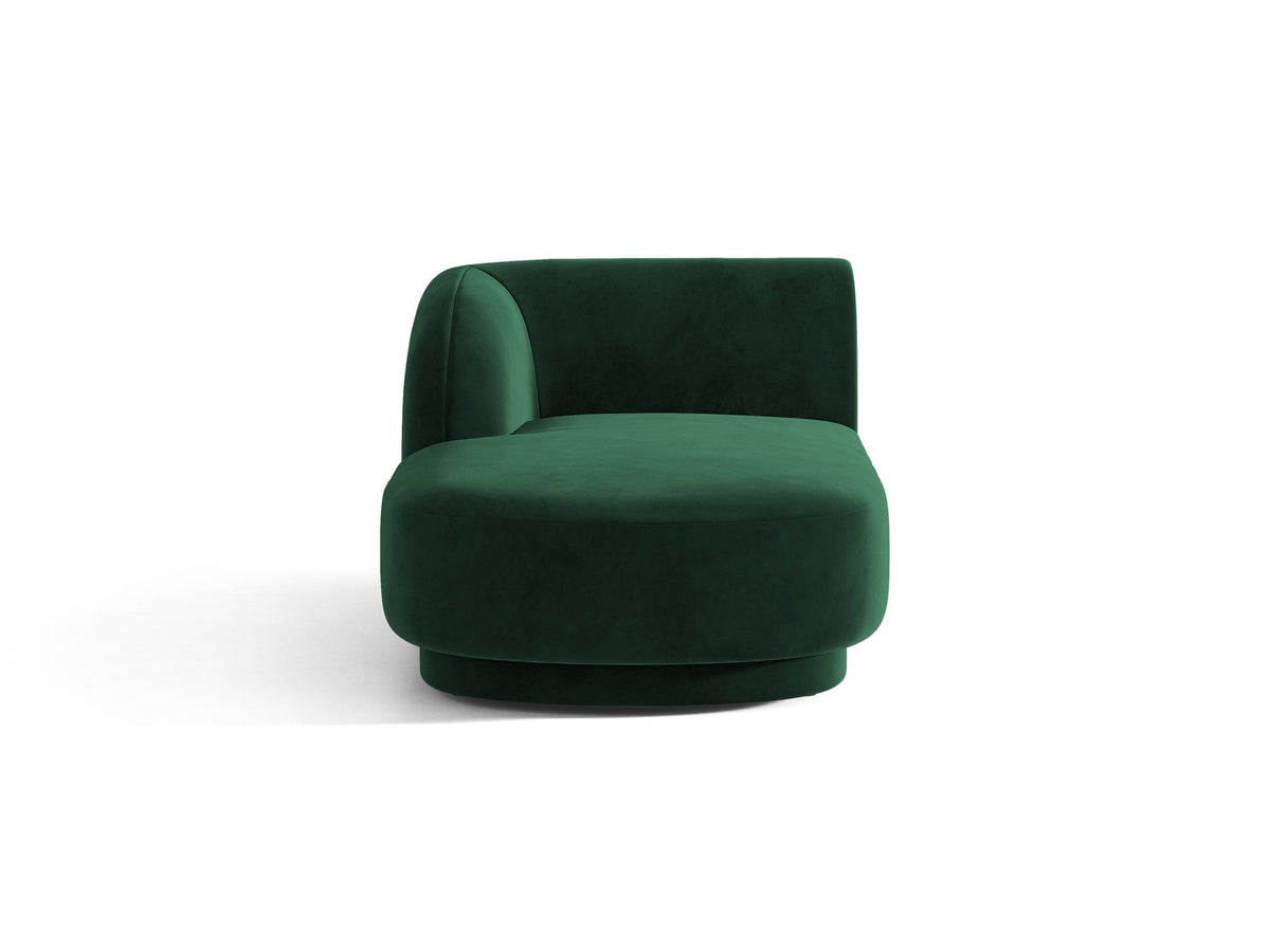 Chaiselongue Miley von Micadoni in Dunkelbeige mit Bluvel-Stoffbezug, schwarzen Kunststoffbeinen und niedriger Rückenlehne, modulares Sofa-Element.