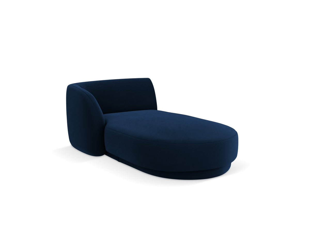 Miley Velour Sofa Chaise Lounge links 2 Sitzer in Royal Blue-Bluvel präsentiert im Onlineshop von KAQTU Design AG. L-Sofa links ist von Micadoni