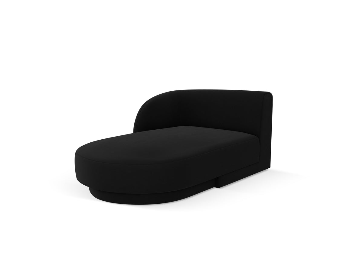 Miley Velour Sofa Chaise Lounge links 2 Sitzer in Black-Bluvel präsentiert im Onlineshop von KAQTU Design AG. L-Sofa links ist von Micadoni