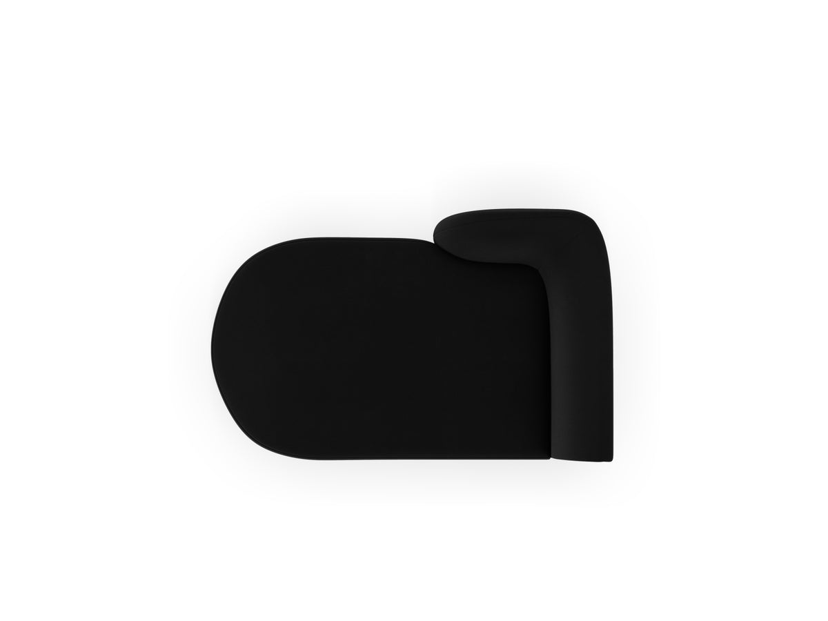 Miley Velour Sofa Chaise Lounge links 2 Sitzer in Black-Bluvel präsentiert im Onlineshop von KAQTU Design AG. L-Sofa links ist von Micadoni