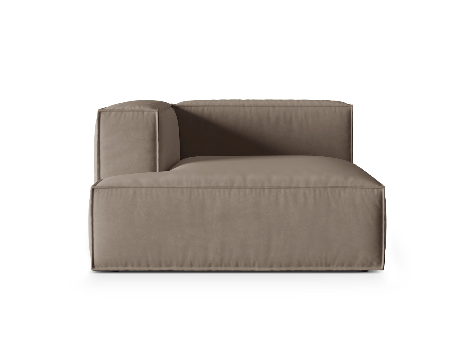 Nuria Velour Chaise Longue links 1 Sitzer in Warm grey-Paris präsentiert im Onlineshop von KAQTU Design AG. Modulares Sofa ist von Micadoni