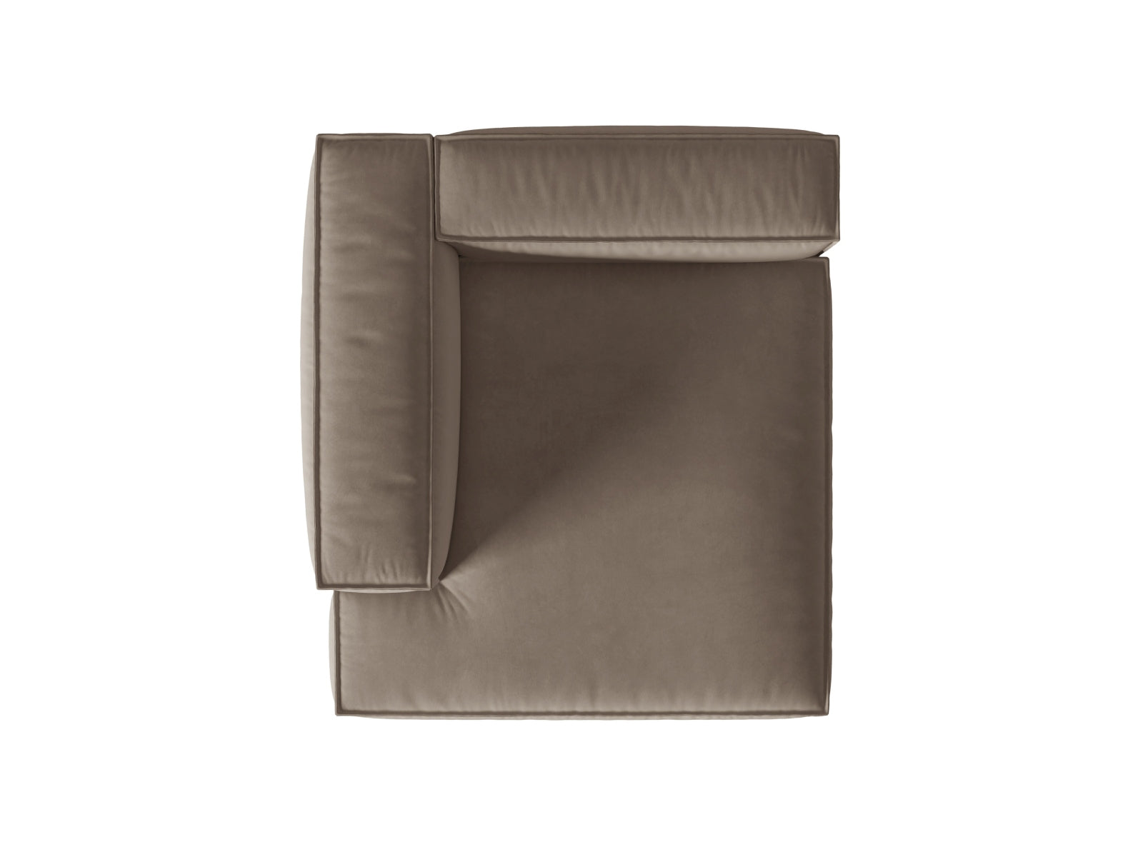 Elegante Nuria Velour Chaise Longue links 1 Sitzer in zeitlosem Grau, ideal für entspannte Stunden und stilvolle Einrichtung.