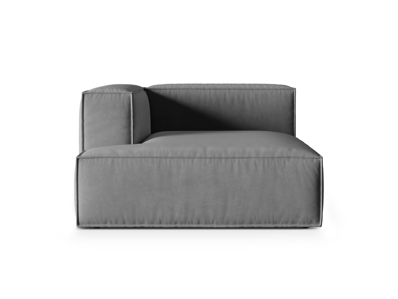 Nuria Velour Chaise Longue links 1 Sitzer in Grey-Paris präsentiert im Onlineshop von KAQTU Design AG. Modulares Sofa ist von Micadoni