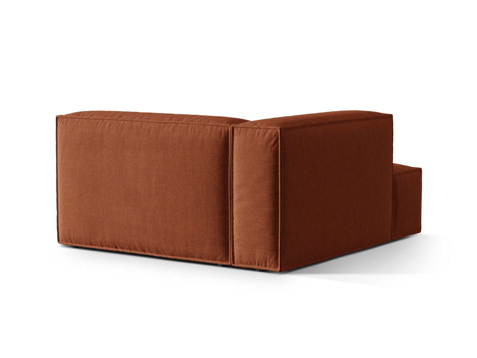 Eleganter 1-Sitzer Chaise Longue Links Nuria in ansprechendem Brick-Liberty, ideal für kreative und zeitgemäße Wohnstile.