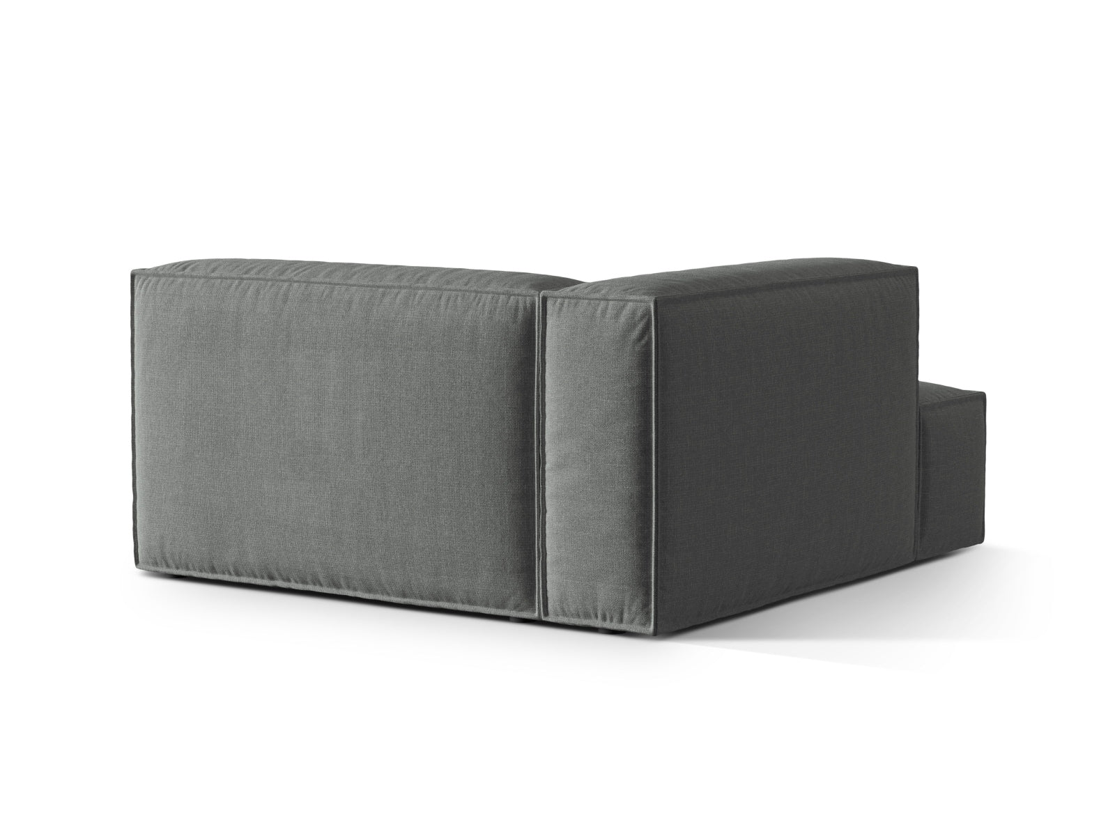 Eleganter 1-Sitzer Chaise Longue Links Nuria in modernem Grau, ideal für stilvolle Wohnkonzepte und flexible Sitzarrangements.