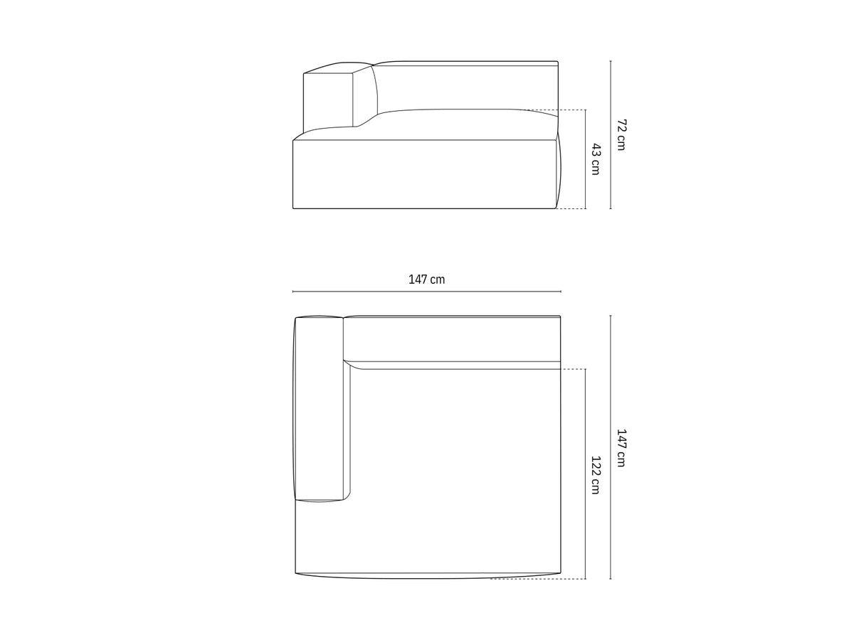 Nuria Modular Chaise Longue links 1 Sitzer in Cappuccino-Monet präsentiert im Onlineshop von KAQTU Design AG. Modulares Sofa ist von Micadoni