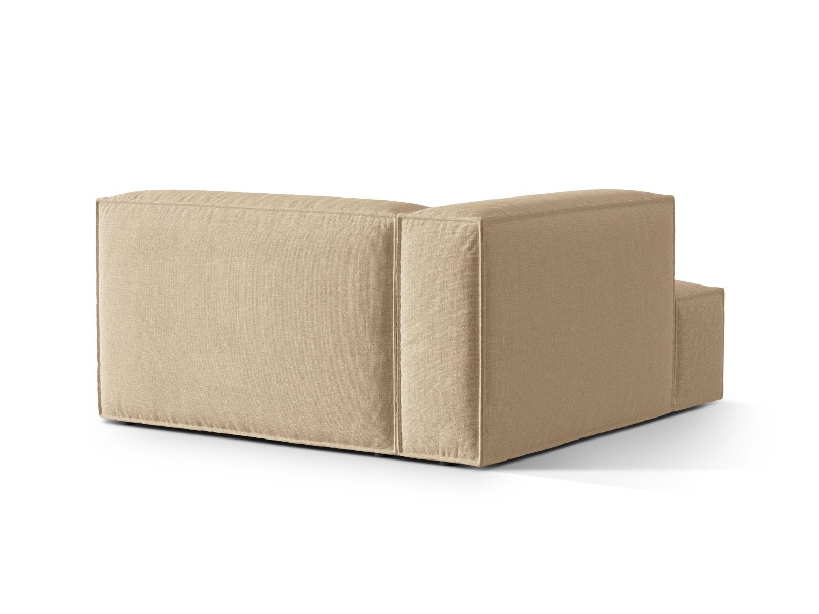 Elegante Nuria Velour Chaise Longue links 1 Sitzer in sanftem Nude, ideal für stilvolle Wohnräume und entspannende Auszeiten.