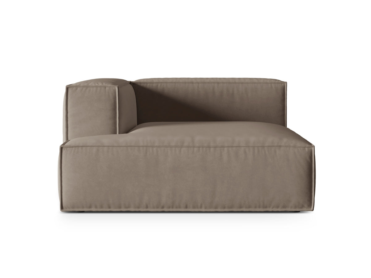 Nuria Velour Chaise Longue links 1 Sitzer in Warm grey-Paris präsentiert im Onlineshop von KAQTU Design AG. Modulares Sofa ist von Micadoni